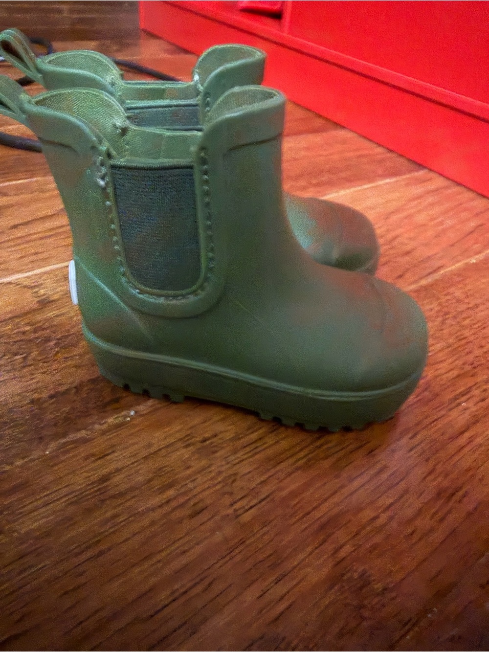 BearPaw Olive Green Kids Chelsea Rain Boots
